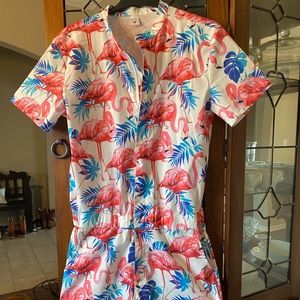 Men’s Romper. Flamingo Print. Size Large.